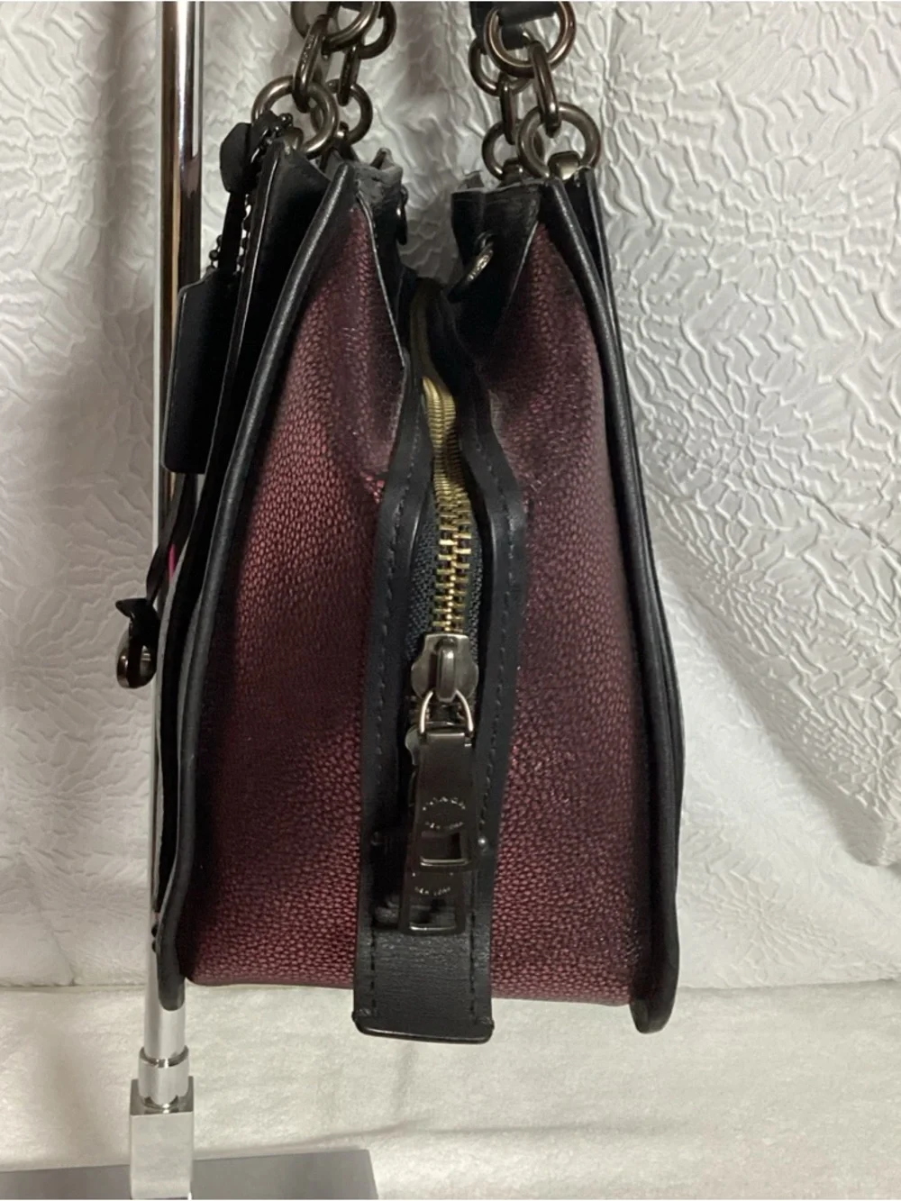 COACH Dreamer 36 Metallic Colorblock Leather Satchel Tote Bag #38842 - Picture 7 of 16